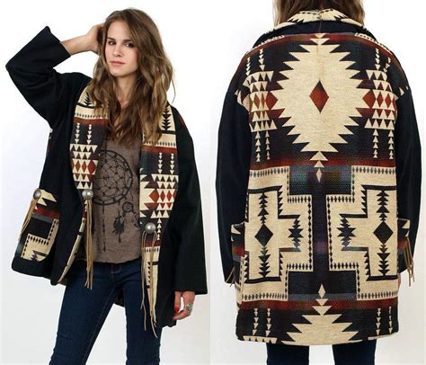 southwestern blanket coats for women.